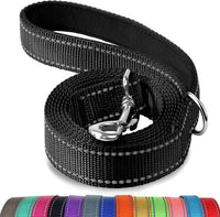 Joytale Reflective Dog Leash for Medium & Large Dogs - 6 ft Standard / Black