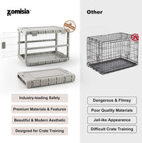 28" L Collapsible Dog Crate for Dogs - Beige / 27.95 x 18.9 x 21.65 in - image 4
