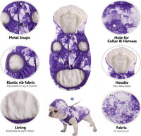 Dog Winter Coat,Warm Fleece Lined Dog Jacket with Leash Hole & Hood – Essentials for Dogs - TiedyePurple / XXX-Large - image 4