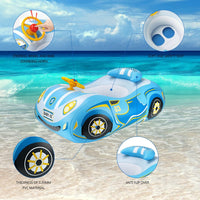 BOffer inflatable baby pool float shaped like a car with steering wheel and horn - view 7