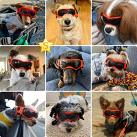 Dog Goggles Small Breed, Dog Sunglasses UV Protection Puppy Eyewear for Small Pet Outdoor Riding - Small / Orange - image 2