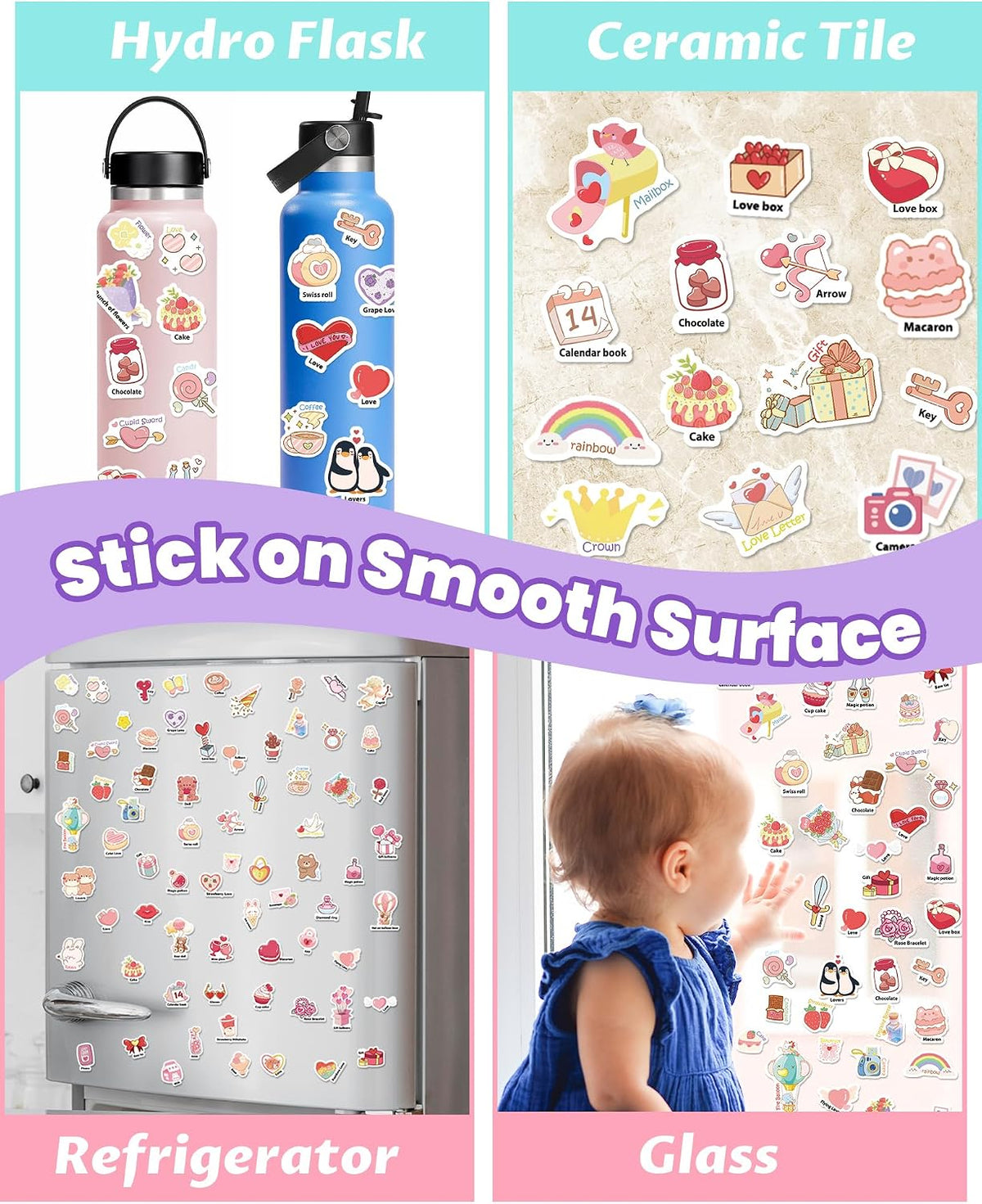Walenced Reusable Sticker Book, Stickers for Kids - Valentines - image 4
