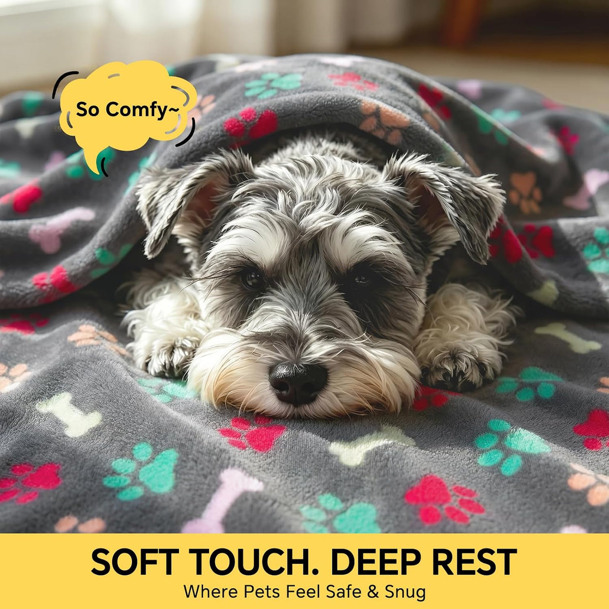 Luciphia 1 Pack 3 Blankets Fluffy Premium Fleece Pet Blanket Flannel - 23x16 inch (Pack of 3) / Bone - image 2