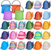 TBOLINE 16 pack dragon eggs with 3D printed articulated dragons and basket