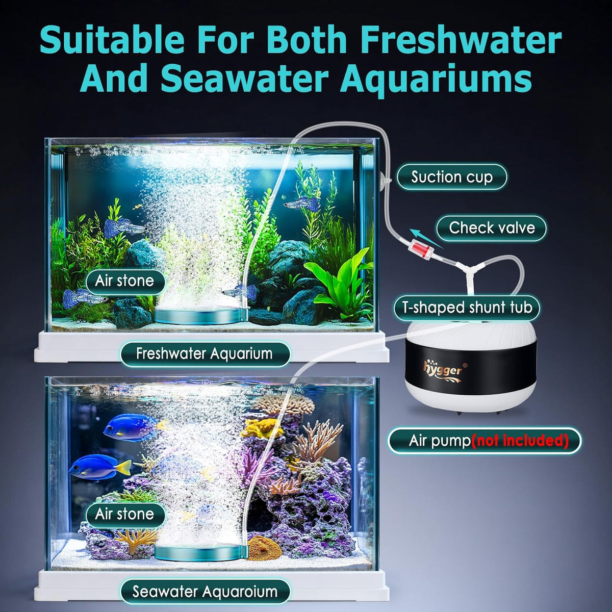 hygger Aquarium Air Stone 2 Inch, Fish Tank Bubbler Stone - 3 Inch - image 4