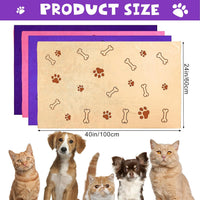 Chumia 4 Pcs Dog Towels for Drying Dog Puppy Bulk Microfiber - 24 x 40 Inch / Dark Purple,purple,pink,yellow - image 4