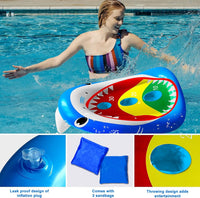 JOINBO inflatable shark pool cornhole board floating with 3 bean bags - view 19
