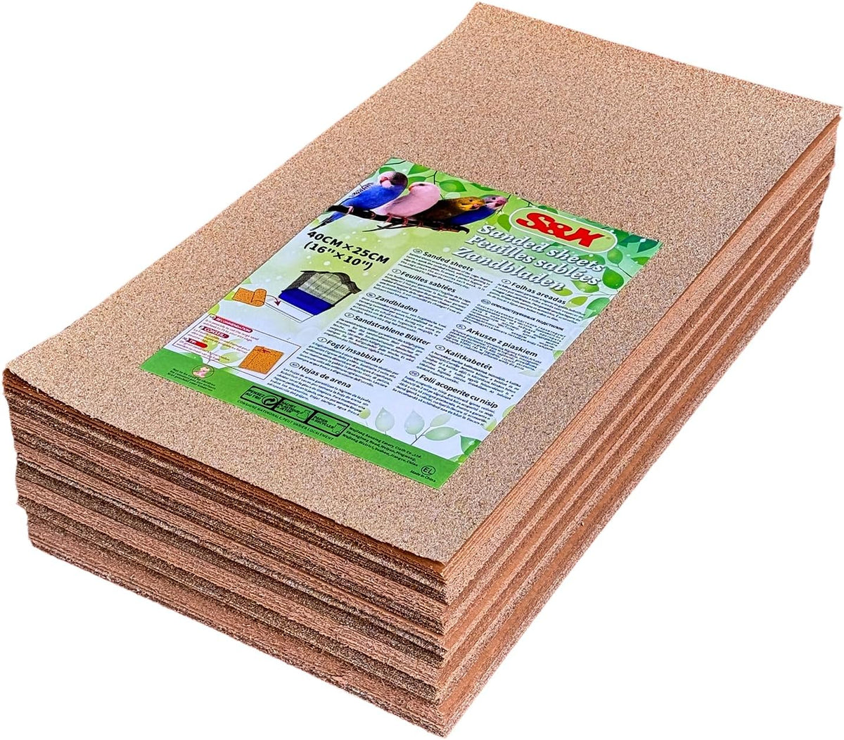 S&X Bird Cage Liners 17 x 11in, Disposable Gravel Paper Sheets - 16" x 10" - 120PCS