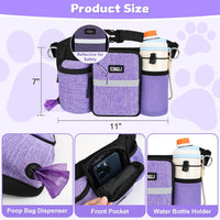 ETACCU Hands Free Dog Leash with Phone Pouch - 2 Dog Purple - image 2