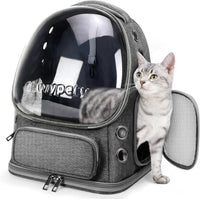 Cat Backpack Carrier, Breathable Cat Carrier Large Space Bubble Pet Backpack for Kitty Small Dog up - Dark Gray