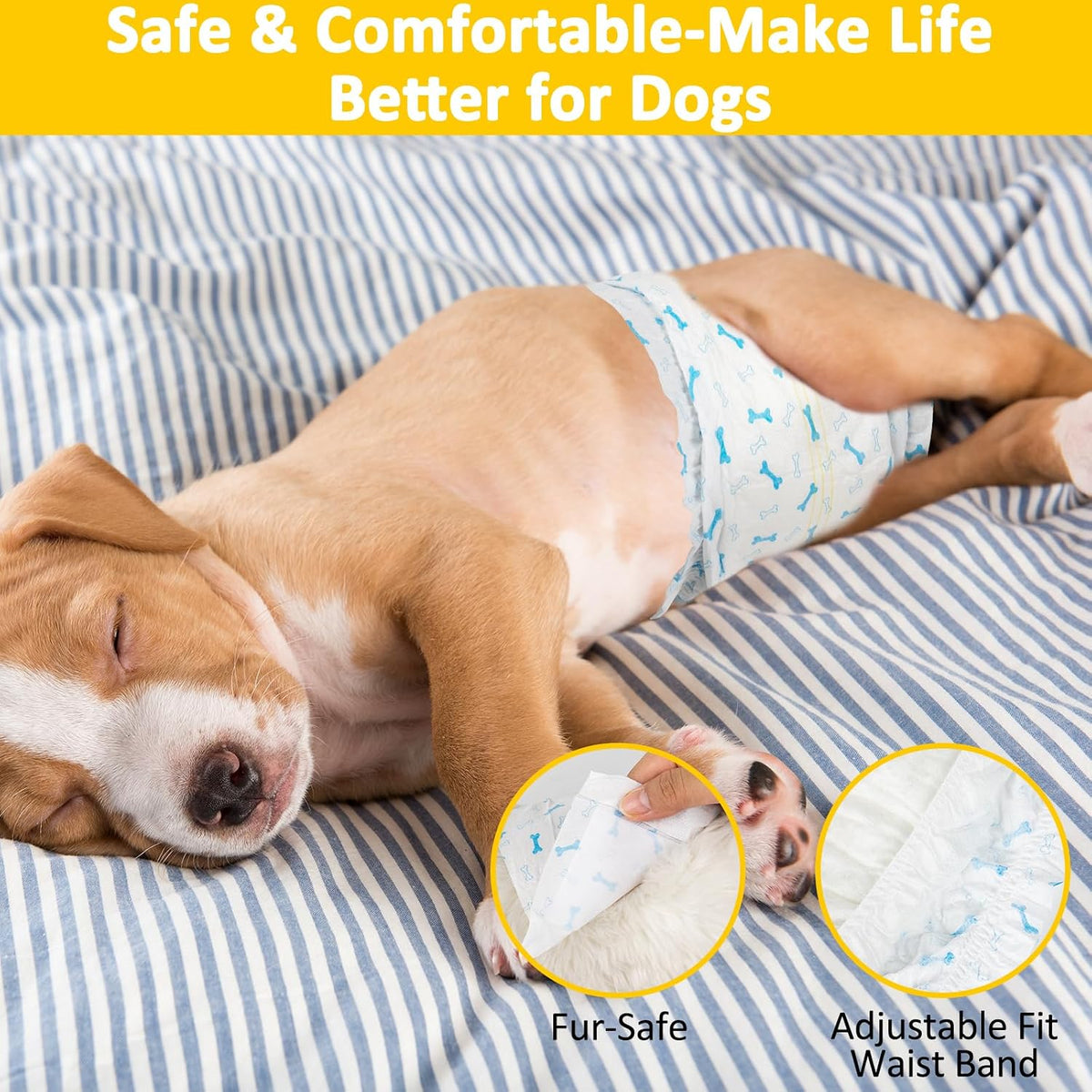 Dono Disposable Male Dog Diapers with Wetness Indicator - XS 56count - image 3