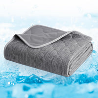 Cozy Bliss Leakproof Cooling Blanket for Large Dogs, Q-Max 0.5 - Heather Charcoal Grey / 60*80