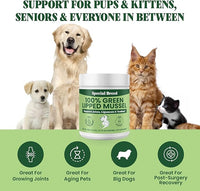 Special Breed Green Lipped Mussel Powder for Dogs & Cats - 100% New Zealand - Natural Hip & Joint Supplement for Joints, Tendons, Ligaments, Muscles - 100 Grams - Up to 332 Servings
