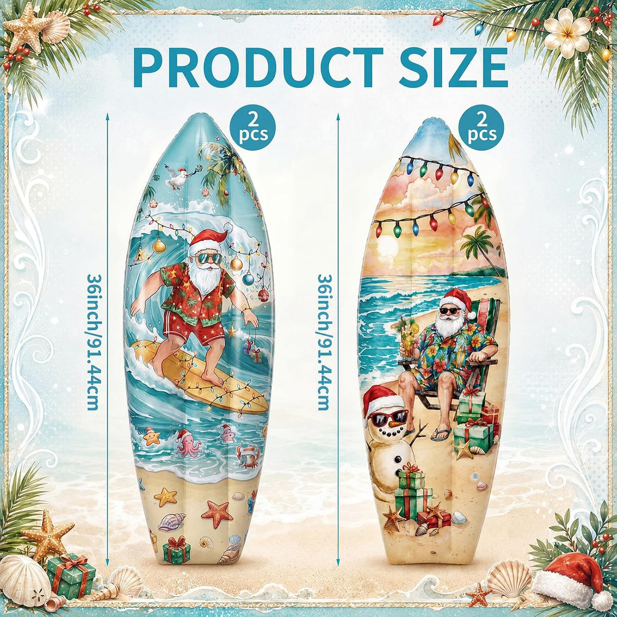 JellyArch inflatable surfboard decorations with tropical flower print, set of 4 - view 24