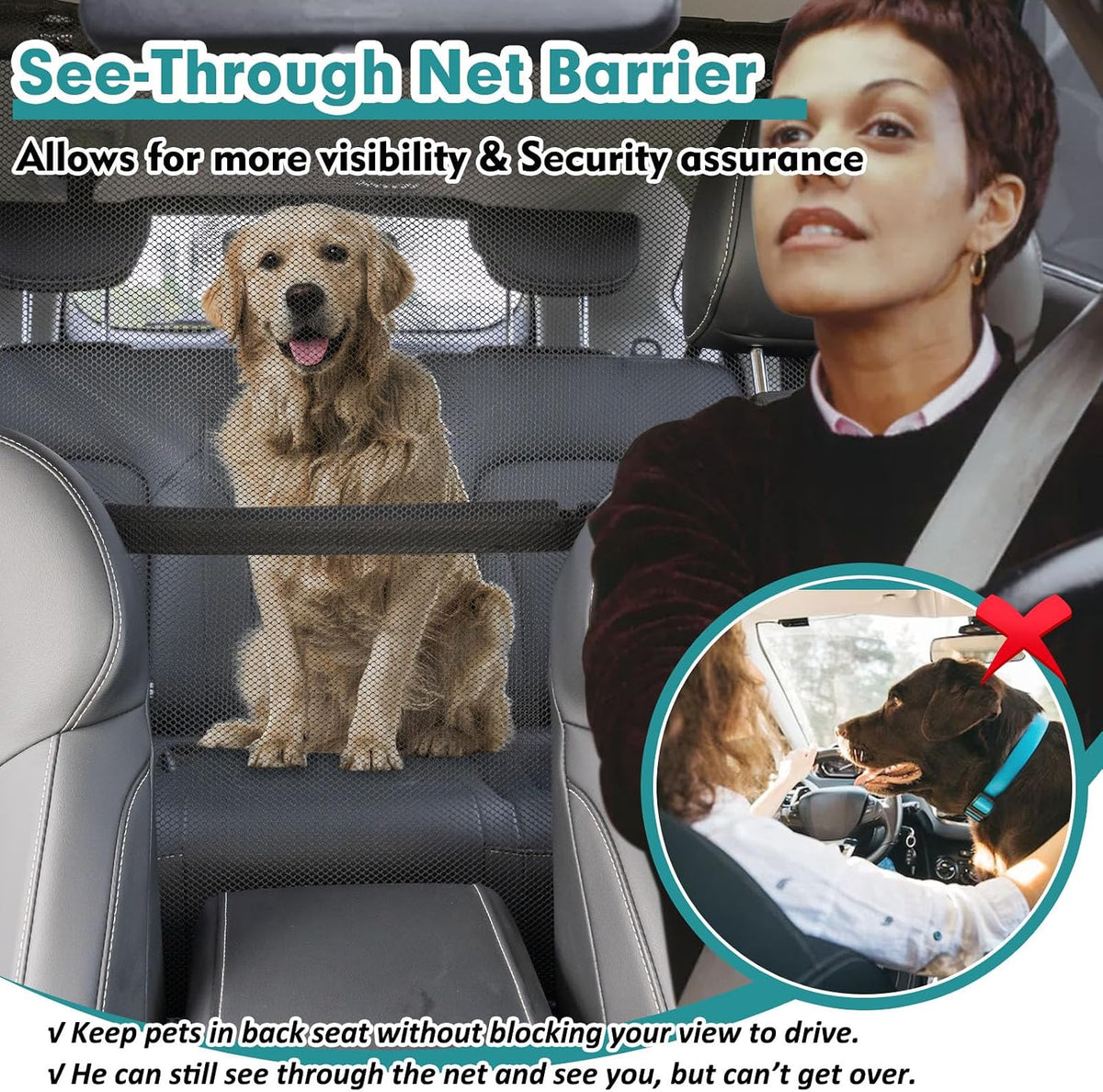 Dog Car Barrier Escape-Proof - Medium - image 3