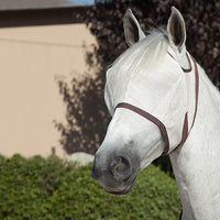 Kensington Fly Mask Web Trim Protects Horses Face and Eyes from Bites and Sun Rays While Allowing Full Visibility Ears and Forelock Able to Come Through The Mask, XXL-Draft, Desert Sand
