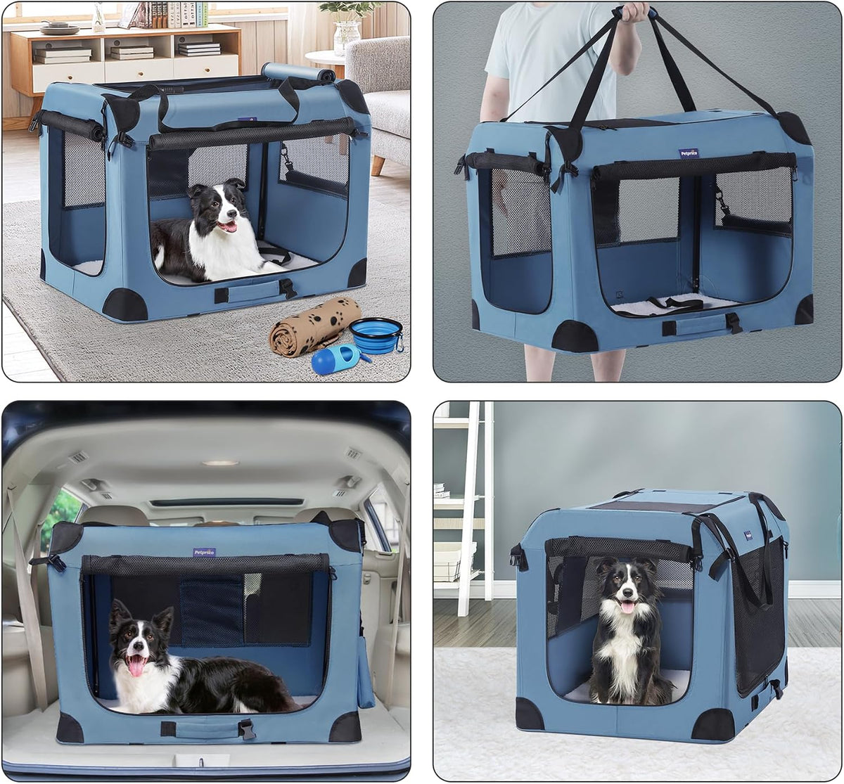 Portable Collapsible Dog Crate - Blue / 32.0"L x 23.0"W x 23.0"H - image 2