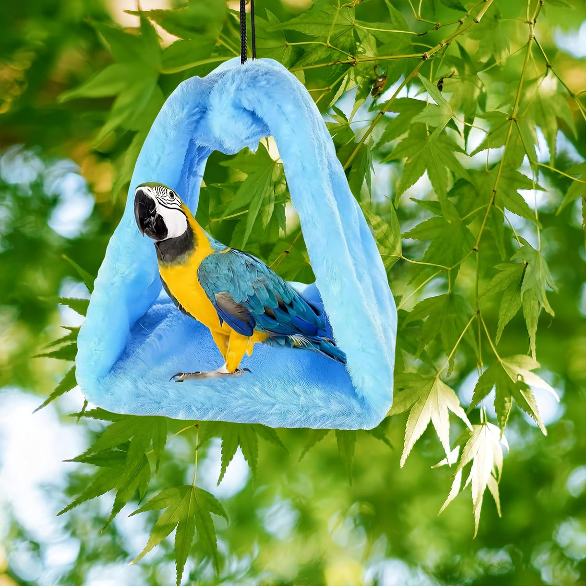 2 Pack Warm Bird Nest House Bed Hanging Hammock Sleeping Bed Plush - Blue and Grey - image 2