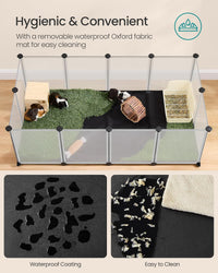 SONGMICS Pet Playpen with Floor, Small Animal Playpen – Essentials for Small Pets - Full White / 20 Panels - 49.2"L x 24.8"W x 16.5"H - image 4
