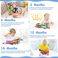 beiens Baby Books Toys, Tummy Time Touch and Feel Sensory Toys for Infant – Fun for Kids & Family - Farm - image 3