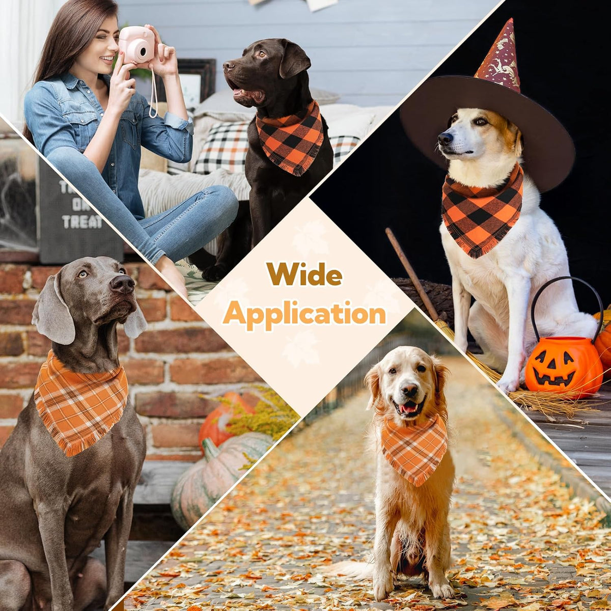 Kytely Dog Bandanas Fall Thankgiving XLarge 2Pack - Fall Bandana / X-Large - image 4