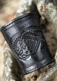 Ulfberth, Viking dice Cup with Embossed Motif, Genuine Leather - Jelling, Black - image 2