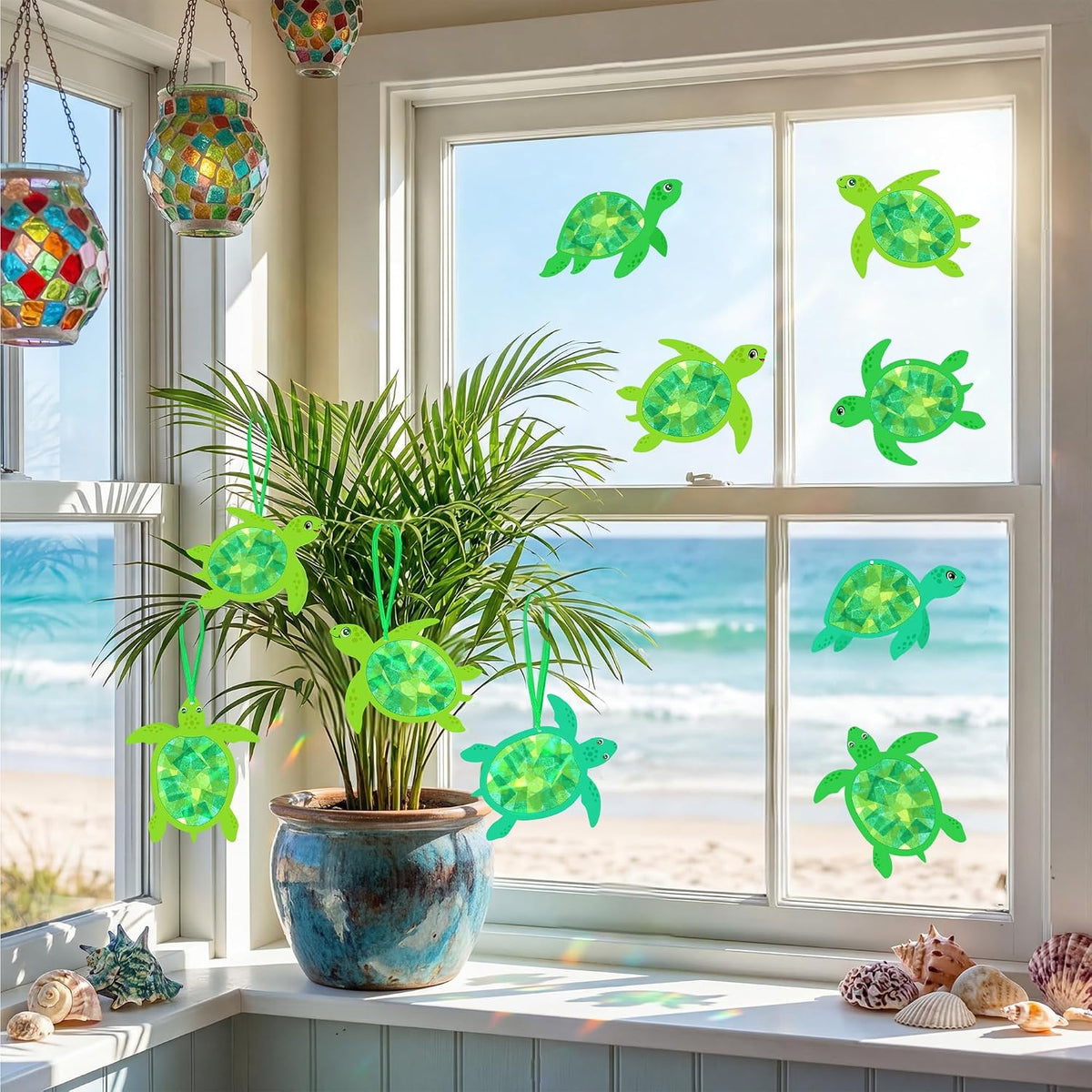 Renbuzhu fall leaf paper suncatcher craft kit with tissue paper and adhesive frames - view 20