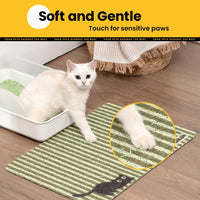 Conlun Cat Litter Mat Litter Trapping Mat - Green Stripe - image 4