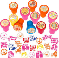Car and truck stampers for kids, 12 pre-inked stamps in different vehicle designs and colors