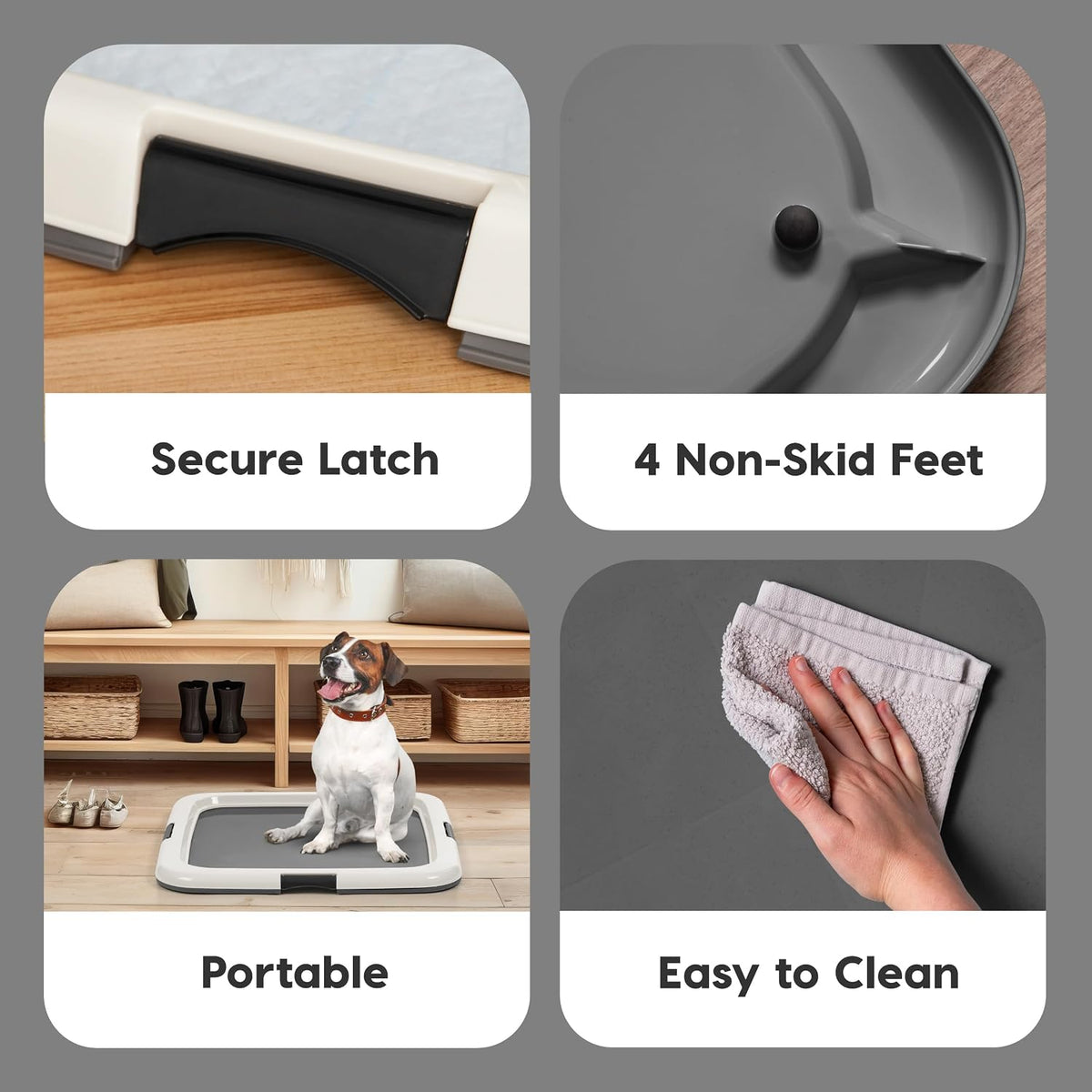 IRIS USA Secure Pee Pad Holder for Regular Sized Dogs - Dark Gray / 22" x 22" - image 4