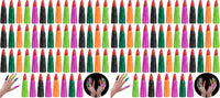 HFATMOS 50 multicolor plastic witch finger nails with red tips for Halloween - view 2