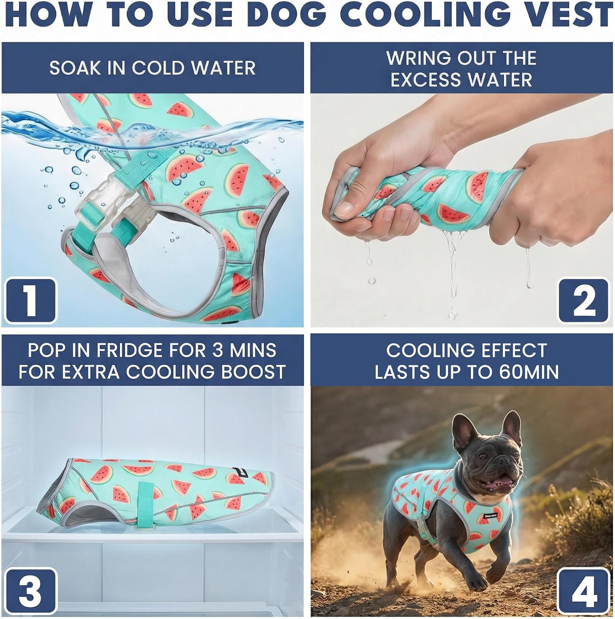 Spark Paws Dog Cooling Vest, Evaporative Summer Cooling - Watermelon / Large - image 3