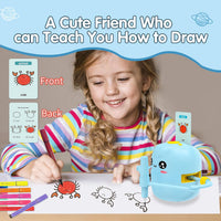 ERYMCS pink drawing robot for kids with picture cards and pens - view 6