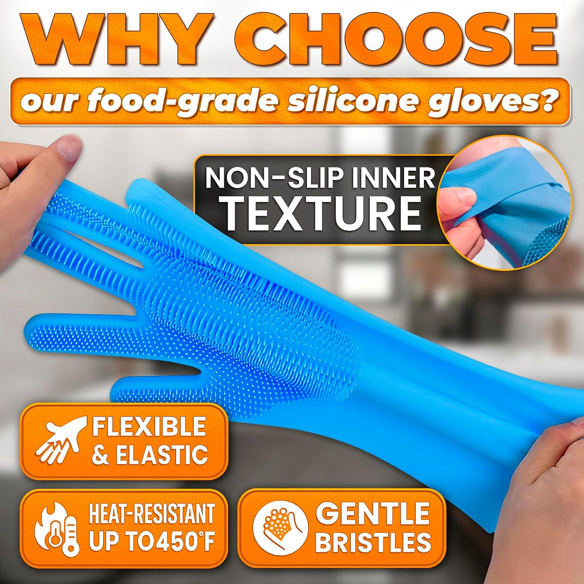 2-in-1 Cat and Dog Washing Gloves with 3000 Soft Bristles – Essentials for Dogs - Blue - image 3