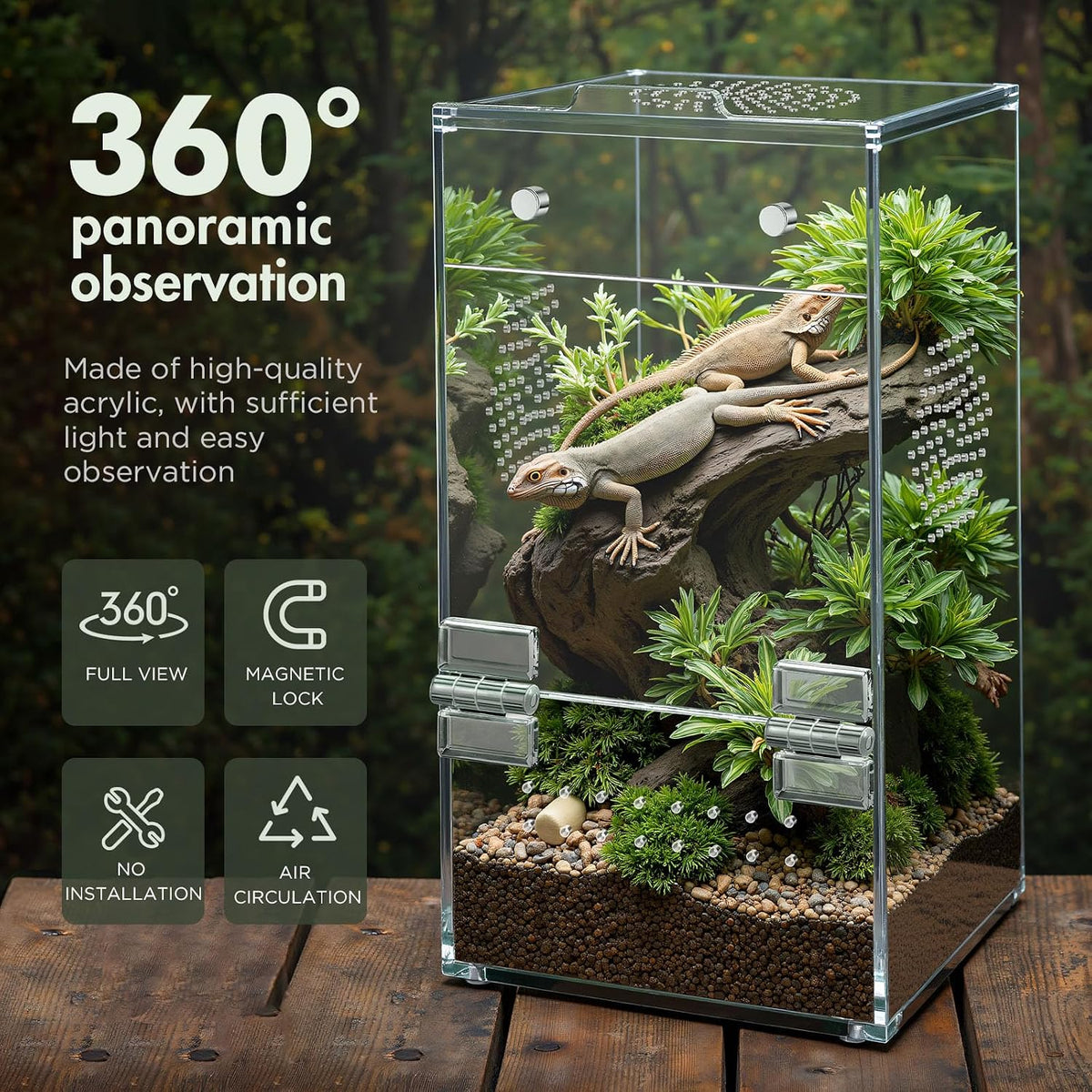 Pre-Assembled Jumping Spider Enclosure, All-Side Ventilation – Essentials for Reptiles And Amphibians - Small Vertical (3"×3"×7") - image 2