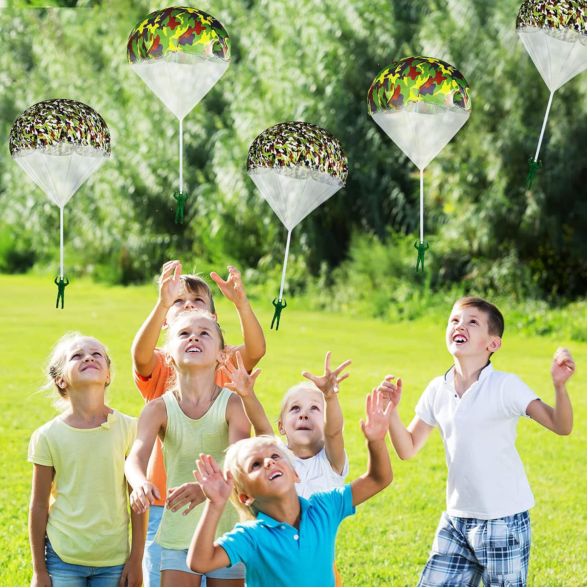 Aoriher 12 Pcs American Flag Army Parachute Toy Action Figure – Fun for Kids & Family - image 2