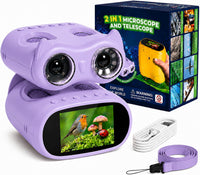 2-in-1 Kids Microscope and Telescope - Purple