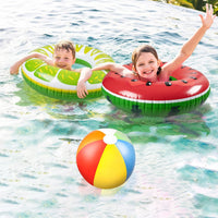 90shine luau pool floats set with 4 tropical swim rings and 3 beach balls - view 8
