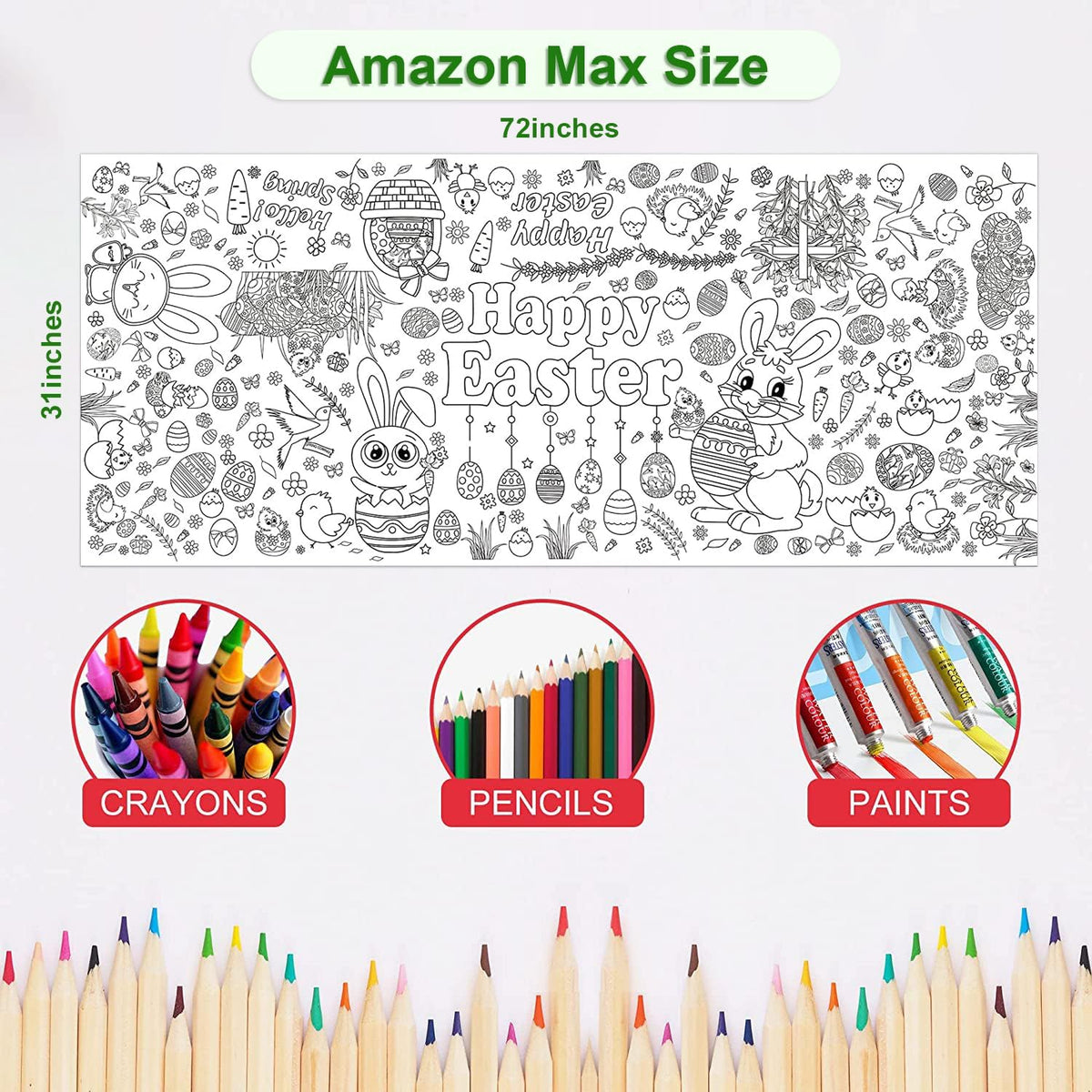 OHOME Halloween Giant Coloring Poster/Tablecloth-Halloween Crafts - Easter - image 2