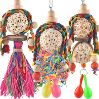 Bissap 2PCS Conure Toys, Foraging Bird Chew Sola Balls Toy for Small Parrot – Essentials for Birds - 3 PCS