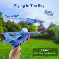 Wesfuner 3 Pack Foam Airplane Launcher Toys - Blue&green&orange / Small - image 3