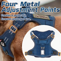 rabbitgoo Tactical Dog Harness for Large Dogs, No Pull Military Service Vest with Handle & Molle, Easy Control for Training Walking, Adjustable Reflective Straps, Blue, XL
