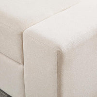 Beige Storage Bench for Entryway, 55" Bedroom Ottoman with Storage Large Linen Fabric Upholstered End of Bench with Lip for Living Room/Bedroom/Lounge/Shop, Beige