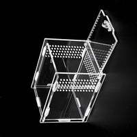 Magnetic Acrylic Case, micro habitat small Tarantula Enclosure enclosure for arboreal Tarantula Scorpion Sling Lizards Mantis Snake Gecko jumping spider snail Insect Isopods (4.7*4.7*7.8 inch)