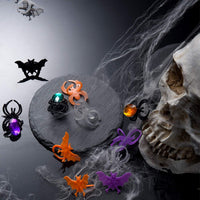 Boao 150-pack Halloween spider, skull and bat plastic party favor rings - view 4