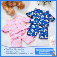 Civaner 2 Pack Bear Clothes Stuffed Animal Outfit Pajamas - Rainbow Style - image 2
