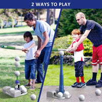 QDRAGON 2 in 1 T Ball Sets for kids Automatic Pitching Machine – Fun for Kids & Family - Blue - image 2