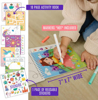 Totebook kids travel activity kit with tethered dry erase markers and ocean theme activity book - view 15