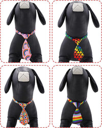PET SHOW 10 Pack Pride Month Big Dog Ties Neckties for Large Breed Dogs XL Rainbow Neck Ties Bowties Girl Boy Pets LGBT Costumes Dog Adjustable Holiday Grooming Accessories Wedding Party Gift Favor