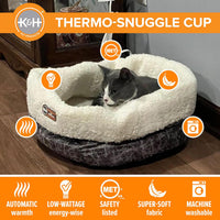 K&H Heated Cat Bed, Thermo-Snuggle Cup Bomber Indoor - Gray / 14 X 18 Inches / Cup Bomber - image 3